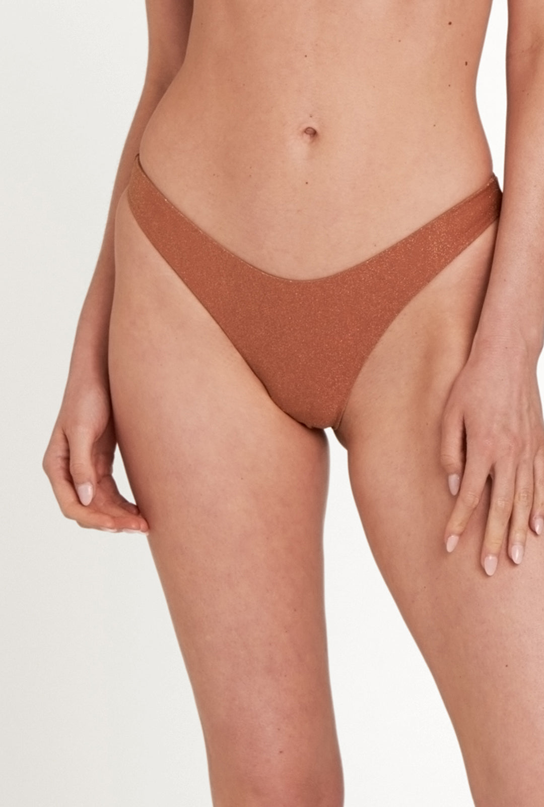 Away That Day - Cinnamon Shimmering Lurex Bikini - Acapulco Top + Fiji Bottom