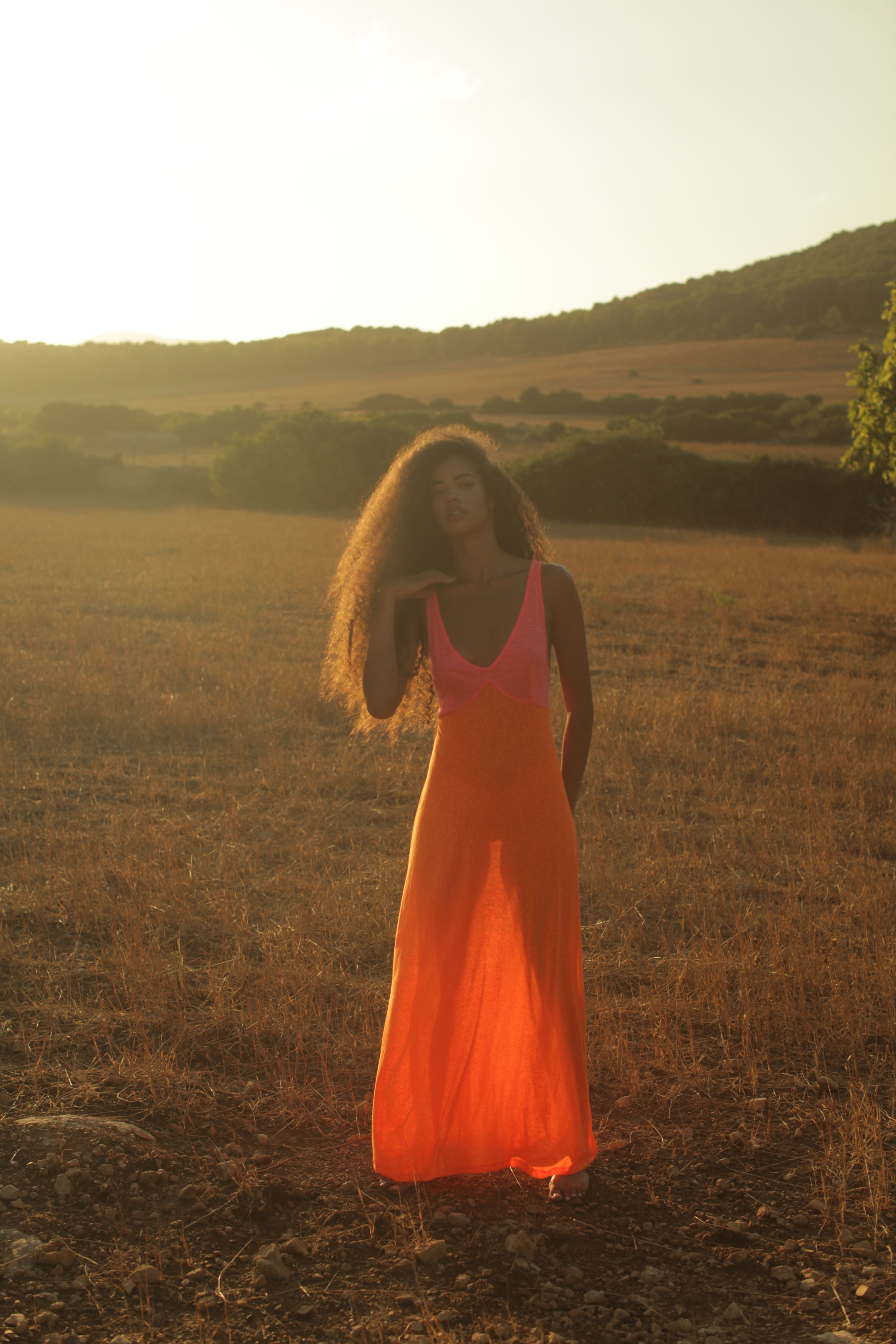 Pitusa - Colorblock Siren Dress - Tangerine Info