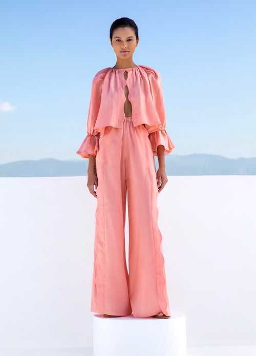 Inasami Mykonos - Nuri Linen Trousers in Salmon