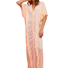 Pitusa Braided Fringe Abaya Kaftan in Melon