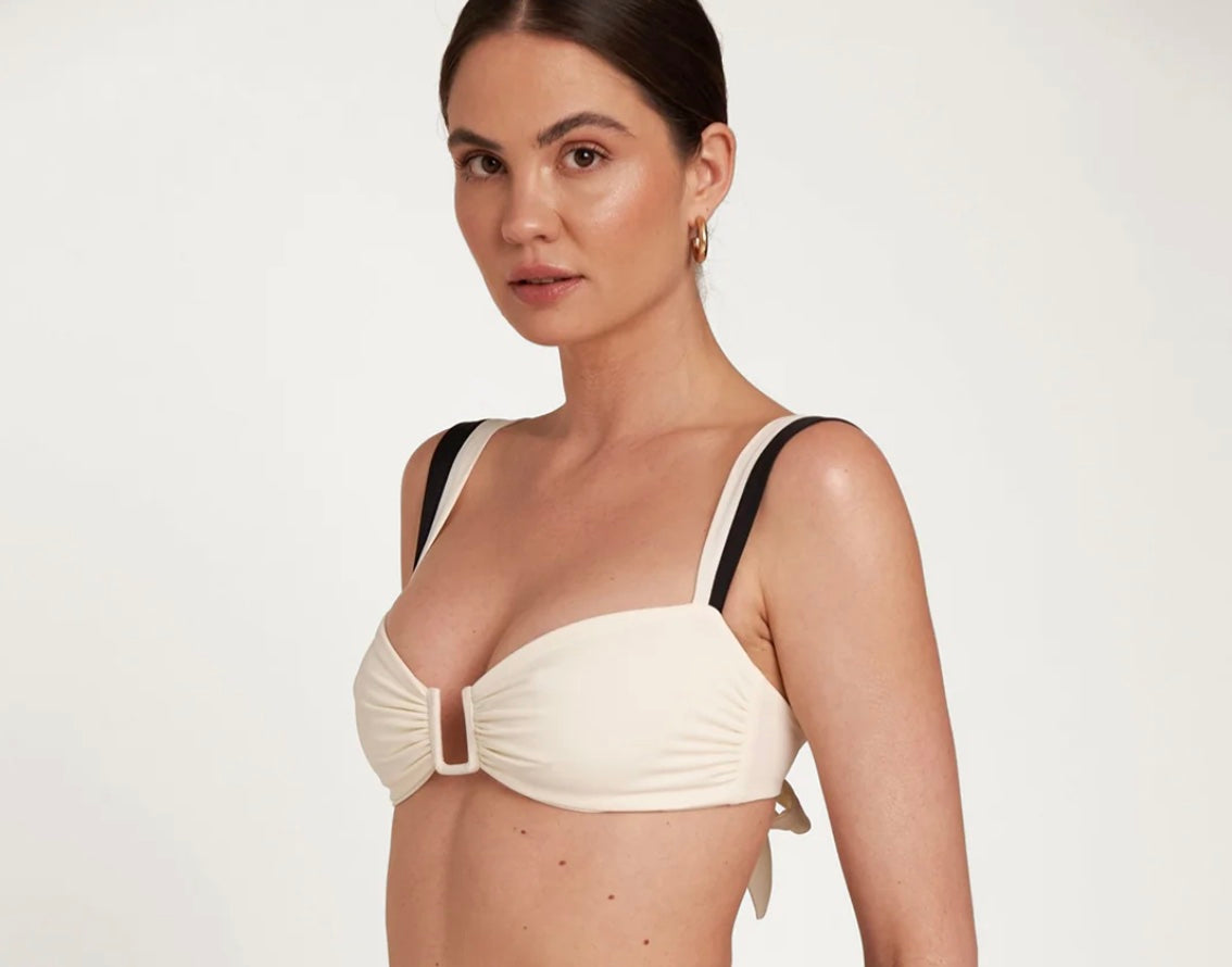 Away That Day - Ivory Monochrome Bikini - Cannes Top + Maui Bottom