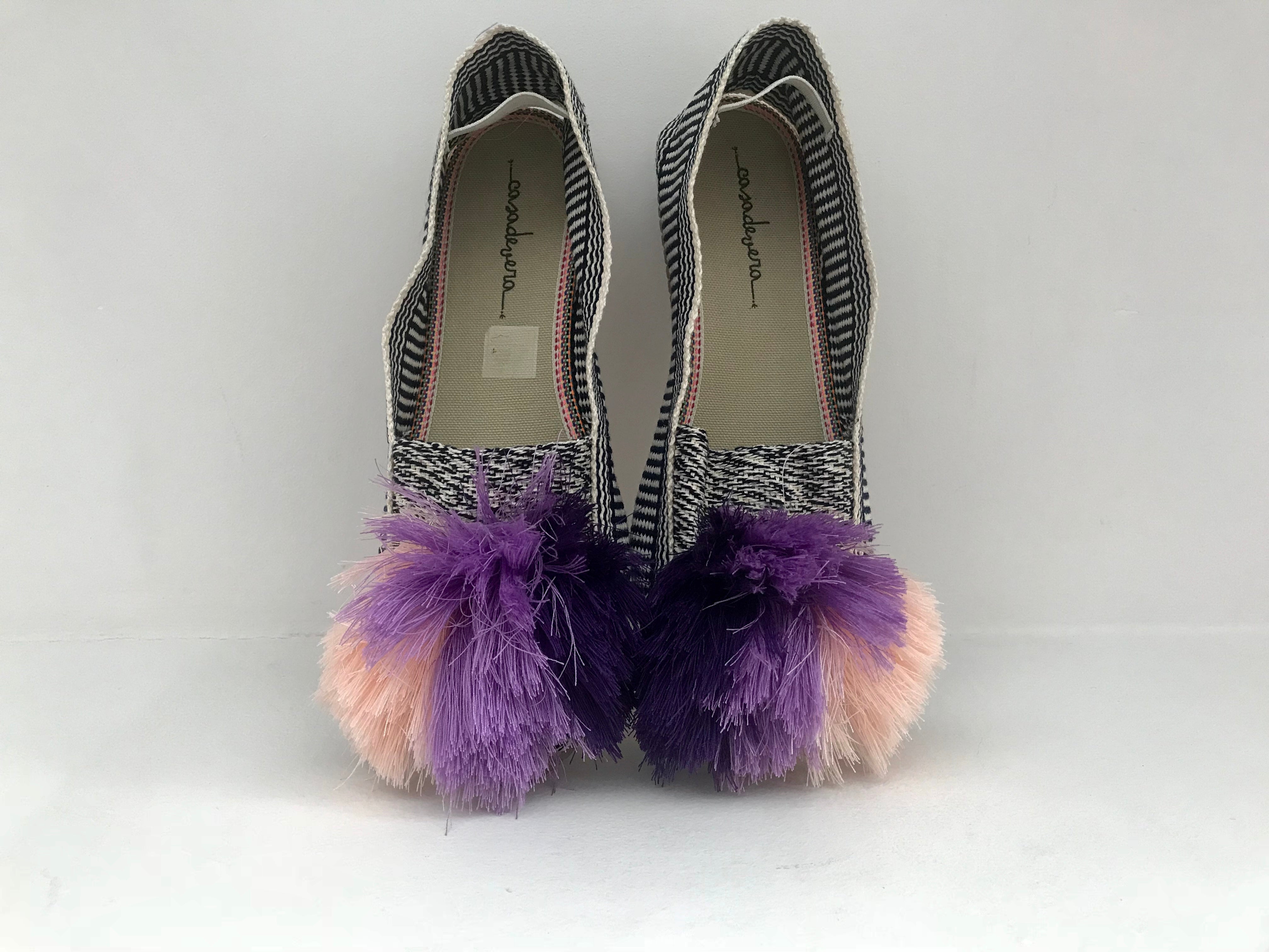Casa de Vera Alaya Pom-Pom Espadrillas - Pink and  Lavander