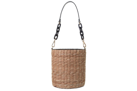 Kayu Jen Clutch with White Stones in Toast