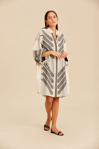 Juliet Dunn Poppy Print Boho Dress in Fuchsia