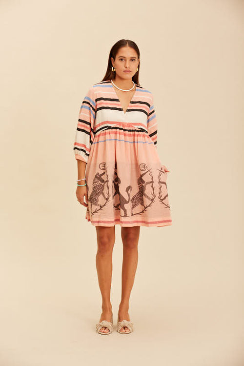 evotion Twins Lila Pink Miami Stripes Dress