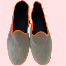 Friulane Slipers with Rubber Sole - Taupe with Fluo Trim