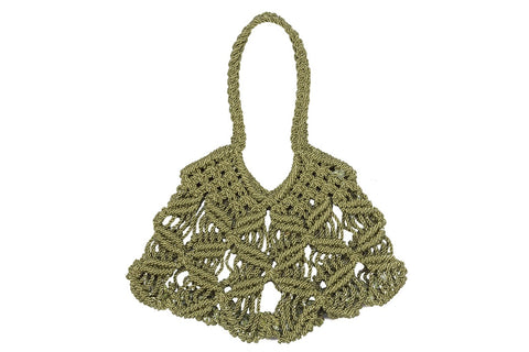 Kayu Jen Clutch with White Stones in Toast