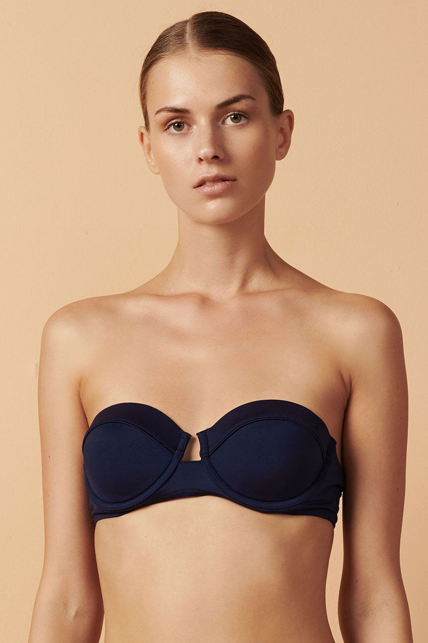 Paolita Swimwear Nina Navy Underwire Cup Designer Luxury Bikini Set