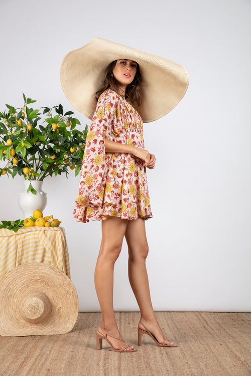 Sundress.fr Coky Silk and Cotton Short Print Dress