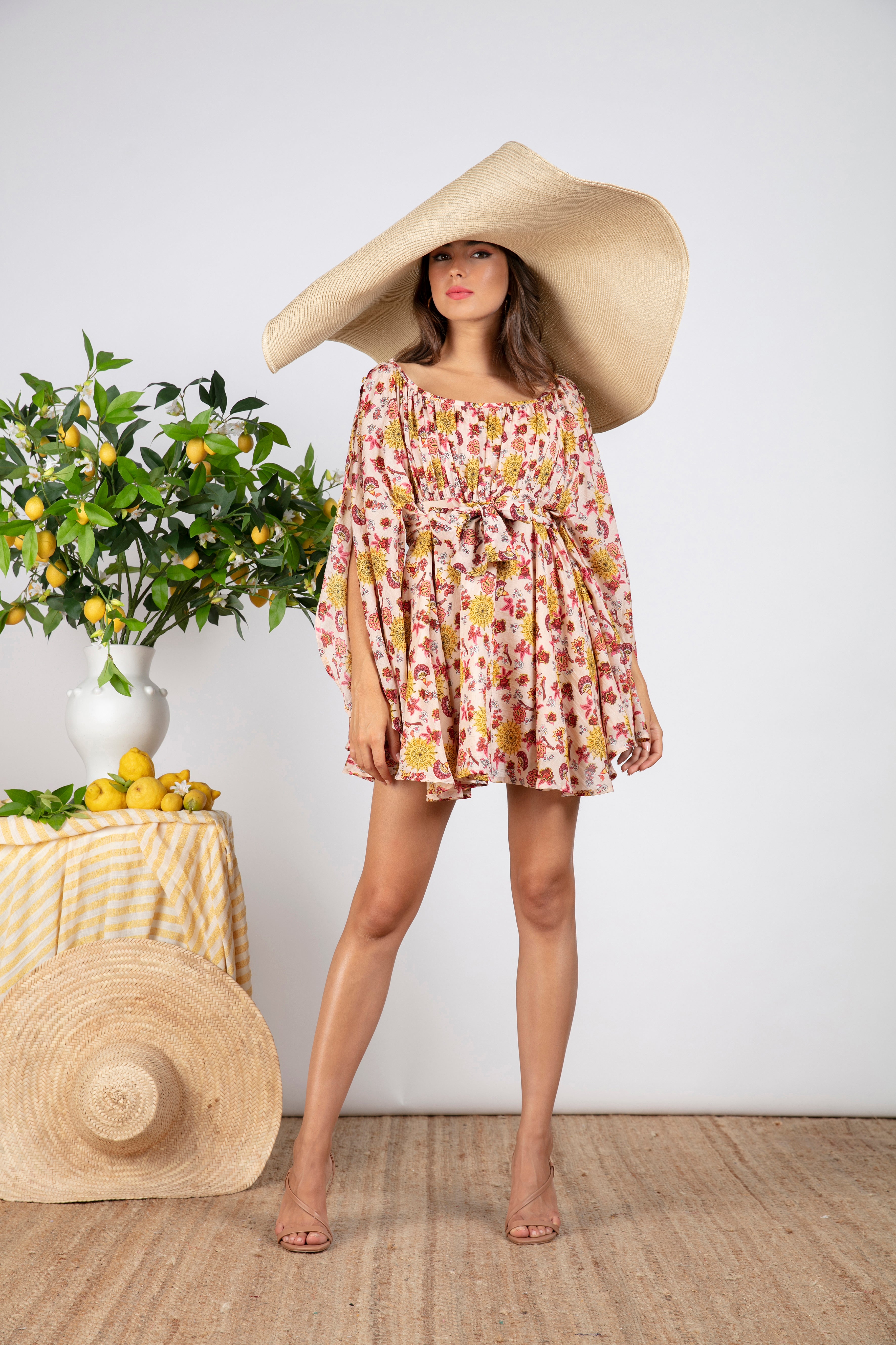 Sundress.fr Coky Silk and Cotton Short Print Dress