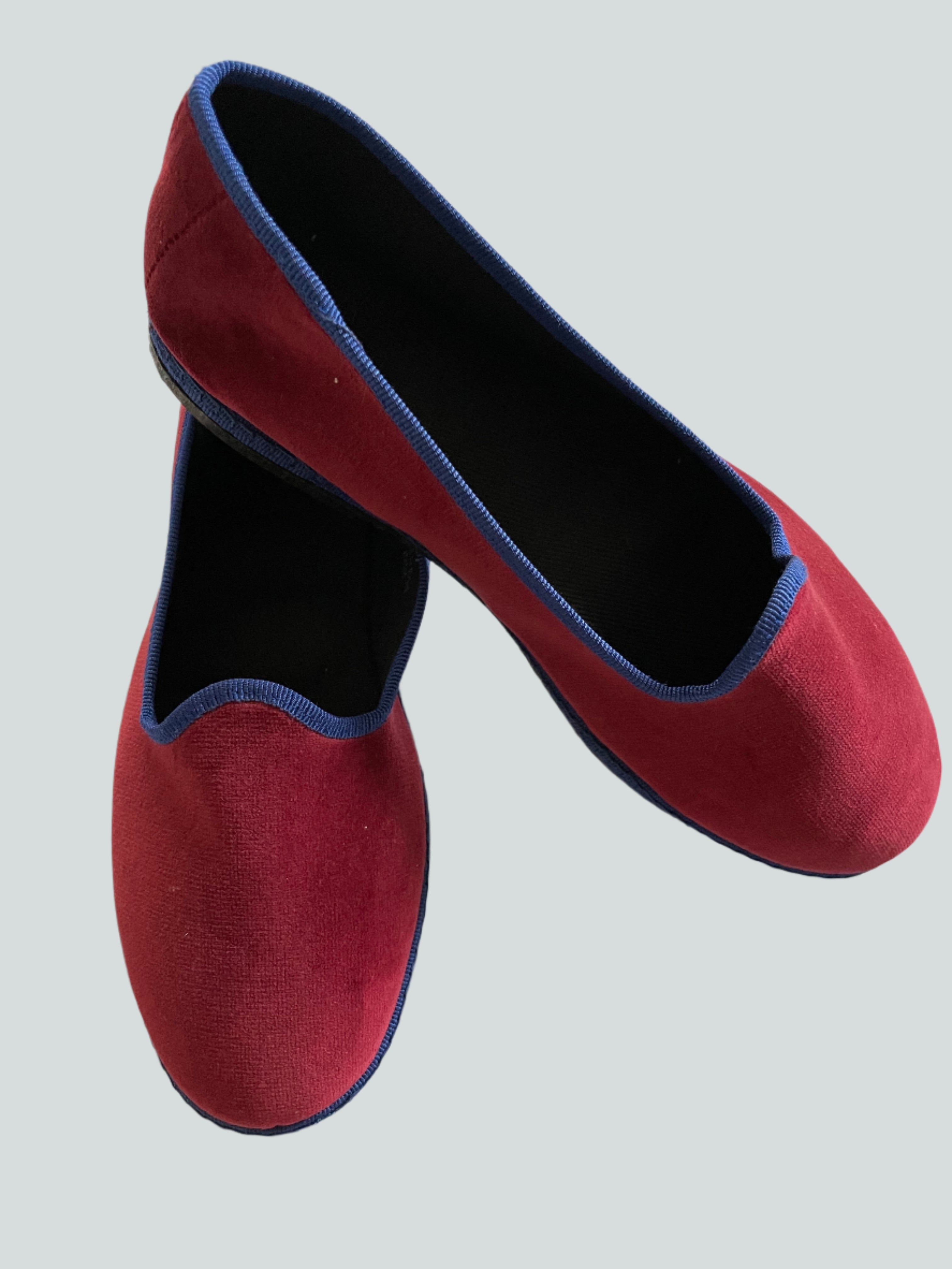Friulane  velvet Slippers with Rubber Sole - Bordeaux