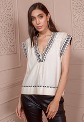 Scarlett Poppies -Mother of Pearls Top in Vanilla