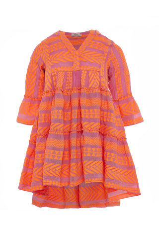 Devotion Twins Hermosa Dress in Orange/Lila