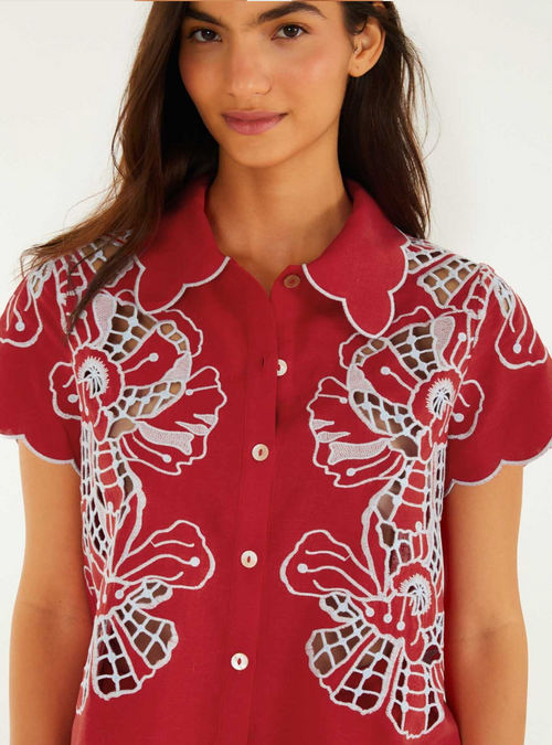 embroided red blouse shirt from Farm Rio  