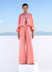 Inasami Mykonos - Nuri Linen Trousers in Salmon