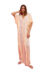 Pitusa Braided Fringe Abaya Kaftan in Melon