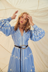Scarlett PoppiesGalina Short Dress Baby Blue 