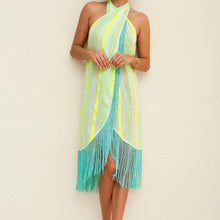 Pitusa - Fringed Crossover Dress - Neon Yellow