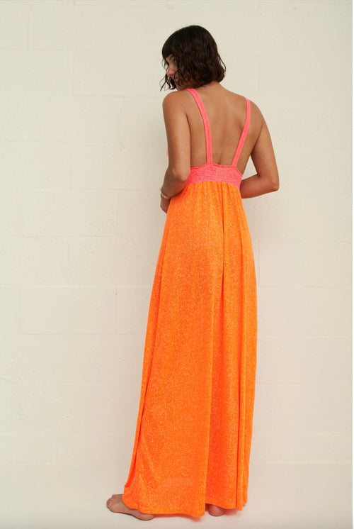 Pitusa - Colorblock Siren Dress - Tangerine Success