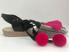 Casa de Vera Lace Pom Pom espadrillas