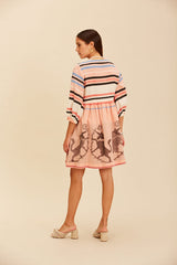 evotion Twins Lila Pink Miami Stripes Dress