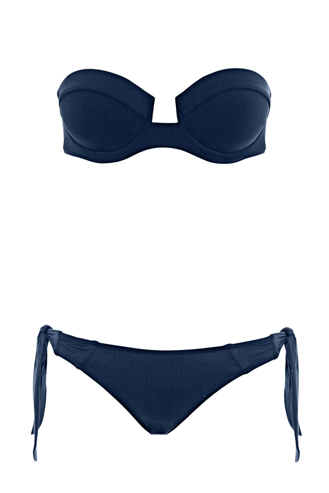 Paolita Swimwear Nina Navy Underwire Cup Designer Luxury Bikini Set 