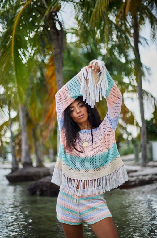 Rainbow top crochet top