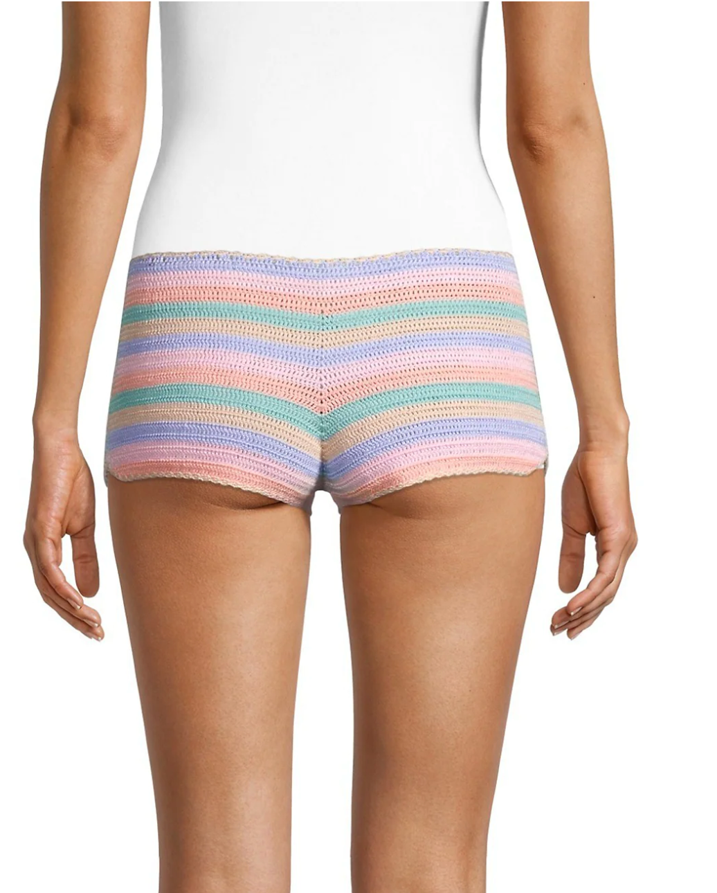Pitusa Rainbow Crochet Shorts - Pastels