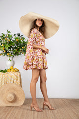 Sundress.fr Coky Silk and Cotton Short Print Dress