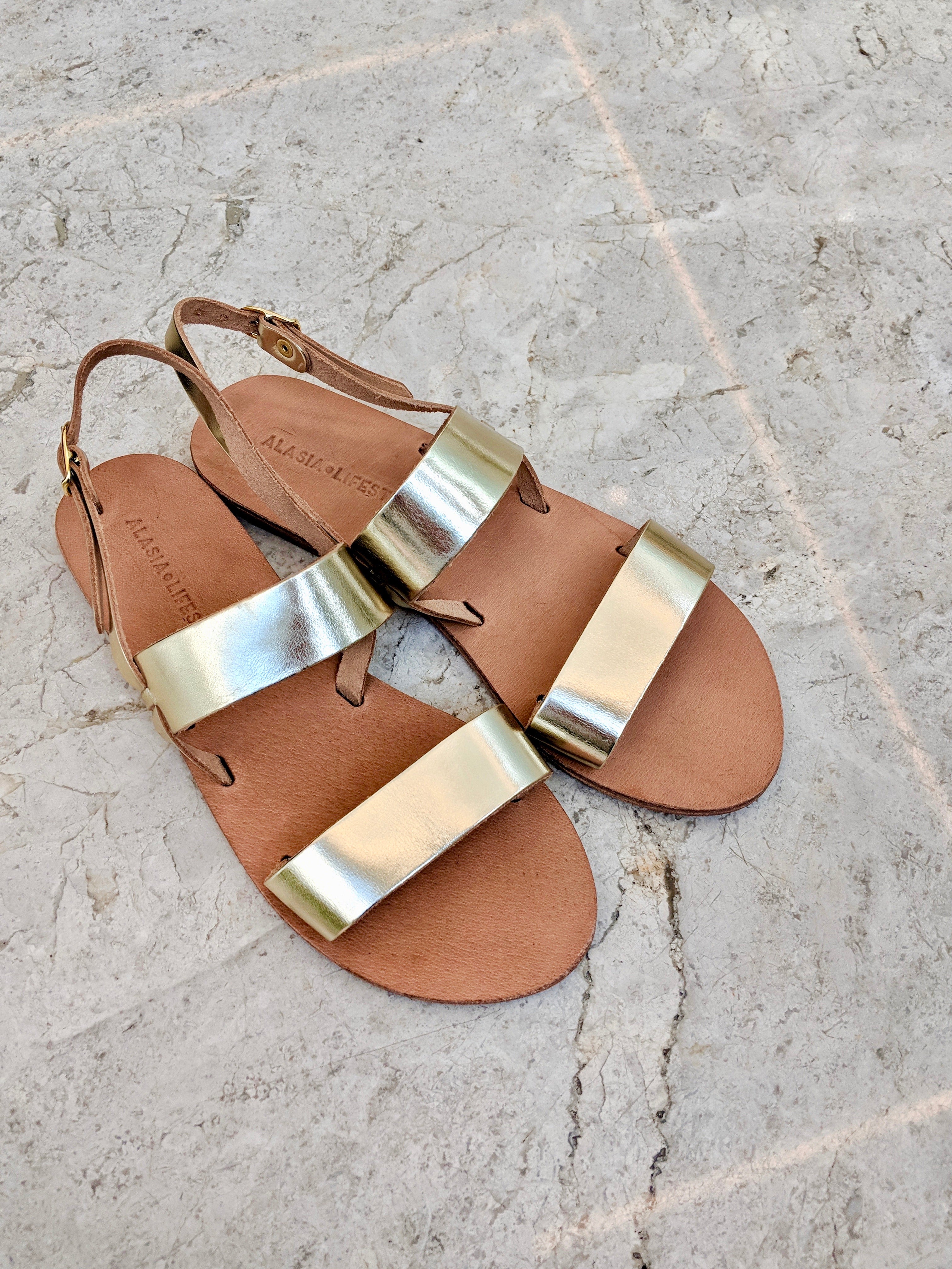 Alasia Lifestyle Plato Gold Greek Sandals