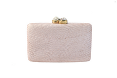 Kayu Jen Clutch with White Stones in Pink