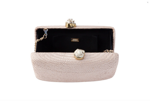 Kayu Jen Clutch with White Stones in Pink