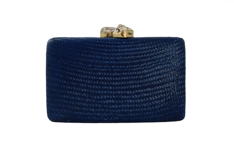 Kayu Jen Clutch with White Stones in Toast